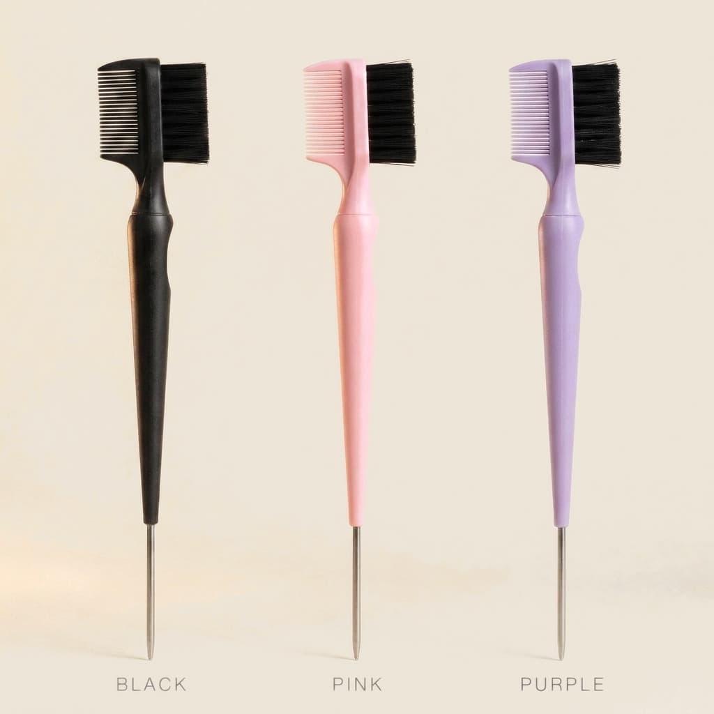 3-in-1 Edge Brush — Comb, Bristle Brush & Steel Pin Tail, photo 4 of 8