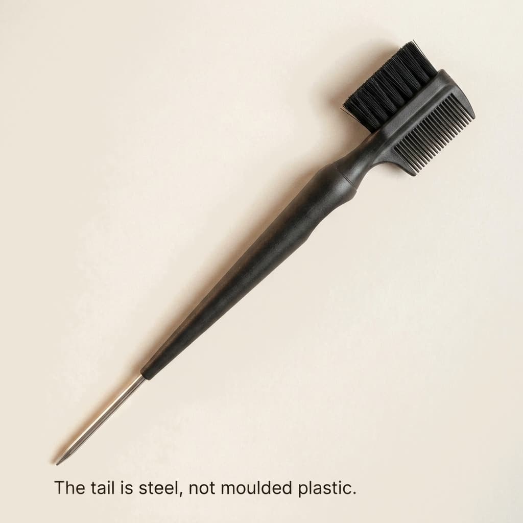 3-in-1 Edge Brush — Comb, Bristle Brush & Steel Pin Tail, photo 6 of 8