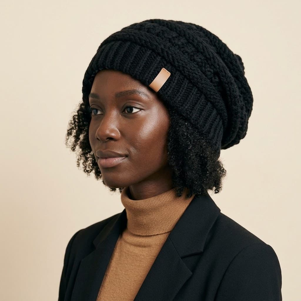 Chunky Knit Satin-Lined Beanie, photo 5 of 14