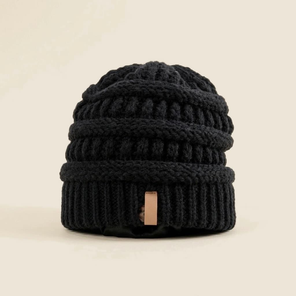 Chunky Knit Satin-Lined Beanie, photo 7 of 14
