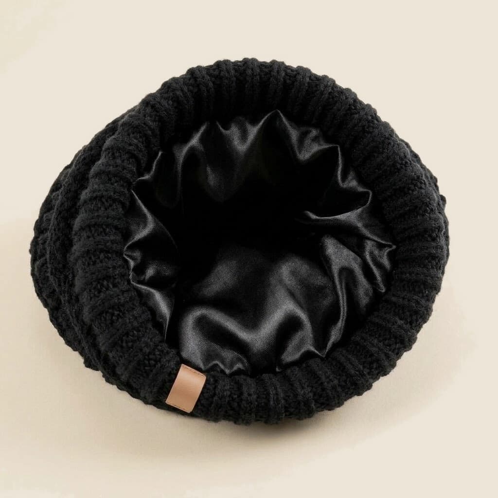 Chunky Knit Satin-Lined Beanie, photo 8 of 14