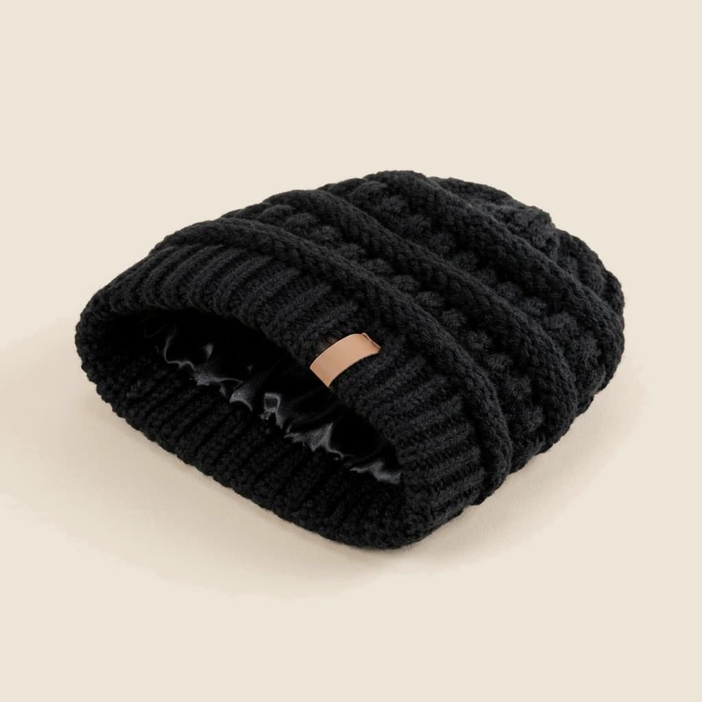 Chunky Knit Satin-Lined Beanie, photo 9 of 14