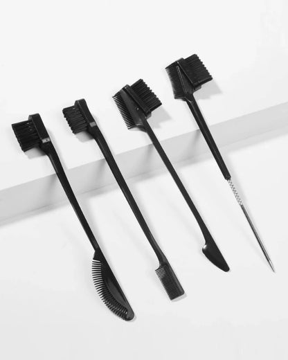 4 Pcs Double Sided Edge Control Brush Set